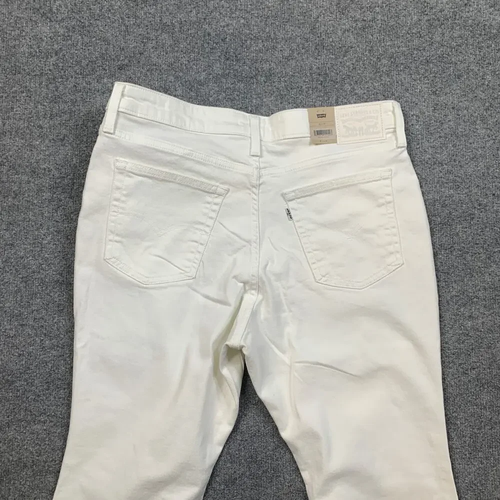 Levis Jeans Womens 32 White Denim 726 Flare High Rise Slim Fit Classic Pocket